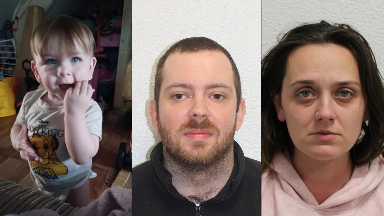 A vítima, Kol Page; o padrasto, Scott O'Connor; e a mãe, Zoe Coutts. (Reprodução | Divulgação / Metropolitan Police UK)