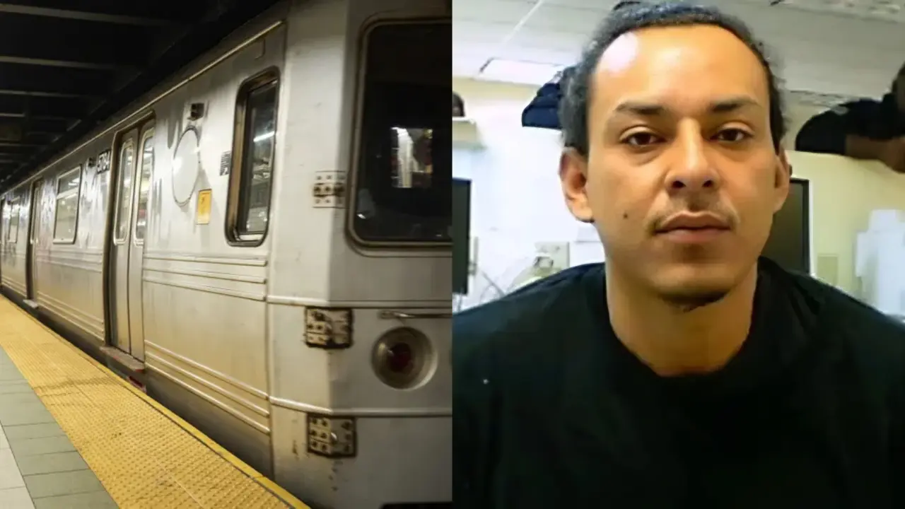 Estação de metrô em Nova York; à direita, o suspeito de cometer o crime, Bairon Posada-Hernandez. (Reprodução)