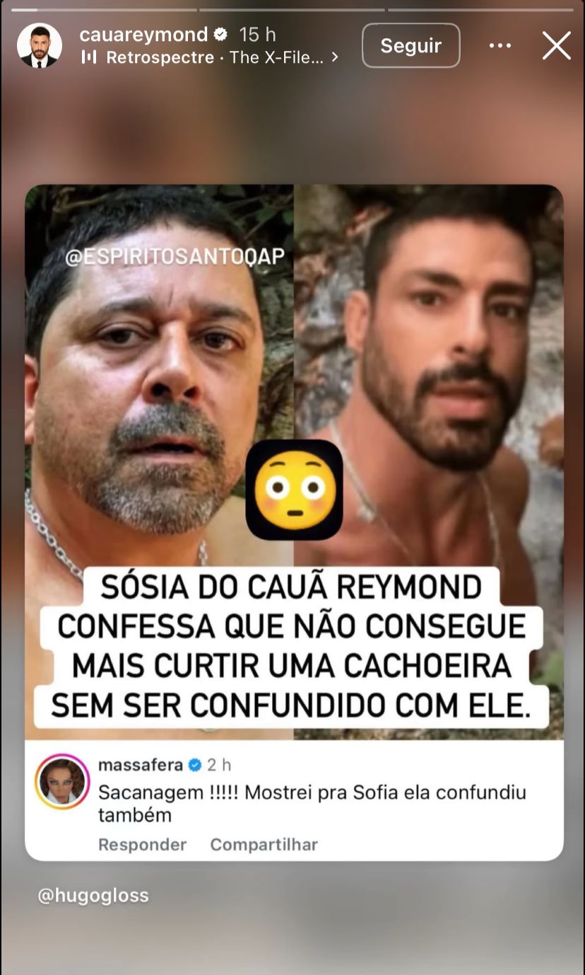 Cauã Reymond entrou na brincadeira e compartilhou o registro em seu perfil || Reprodução: Redes Sociais 