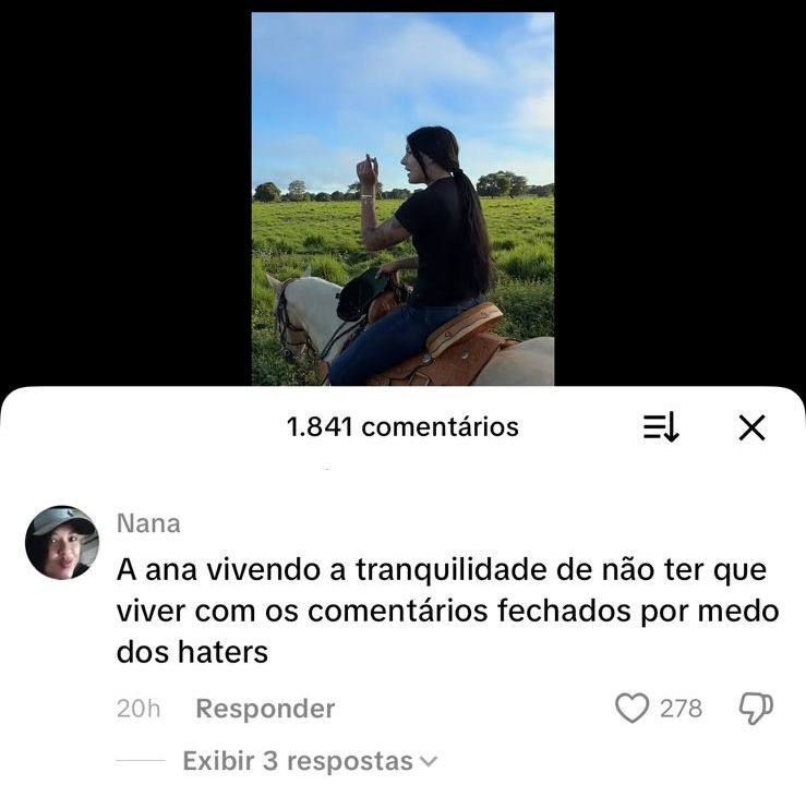 Internauta compara postura de Ana Castela e Virginia nas Redes Sociais || Reprodução: TikTok