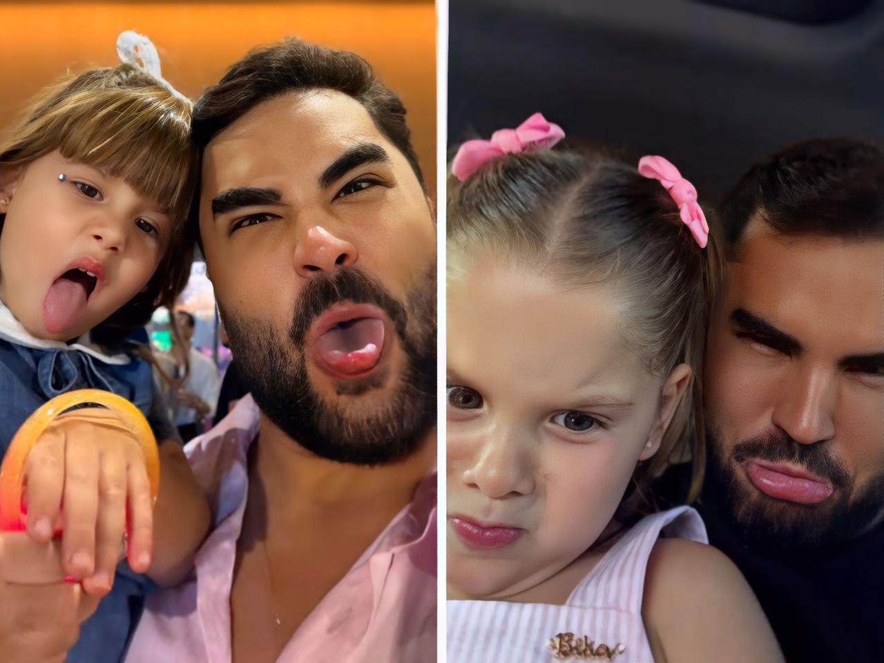 Lucas Guedez e as filhas de Virginia Fonseca e Zé Felipe, Maria Alice e Maria Flor || Reprodução: Redes Sociais 