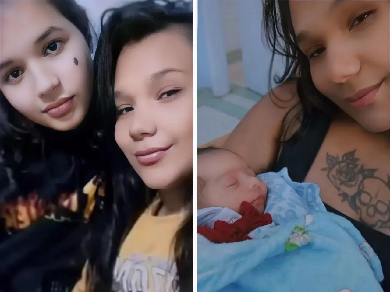 Motorista foge após atropelar família e deixar bebê ferido; Na foto a mãe da vítima com as crianças - Reprodução: Redes Sociais 