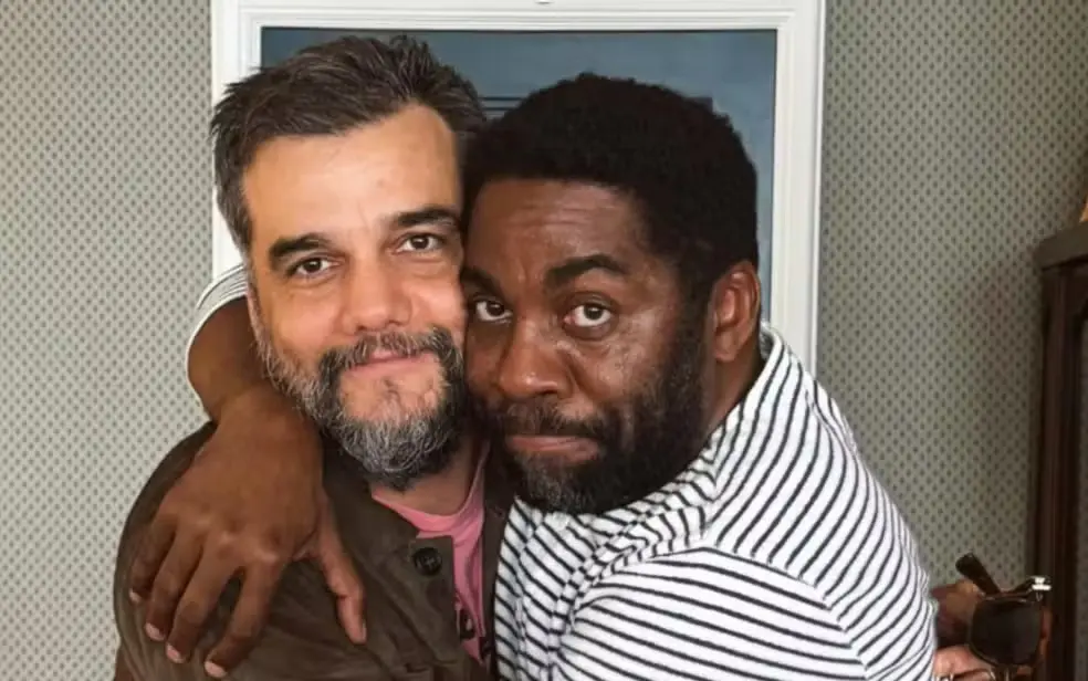 Lázaro Ramos e Wagner Moura se encontram em Los Angeles antes da cerimônia do Oscar. Foto: Divulgação / Redes sociais.