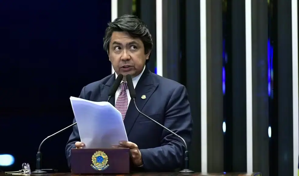 O senador Alexandre Giordano na tribuna do Senado Federal, em Brasília. — Foto: Waldemir Barreto/Agência Senado