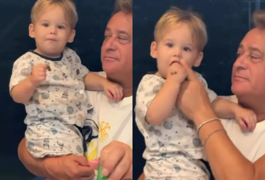 Leonardo é acusado de dar álcool ao neto de 1 ano; veja vídeo