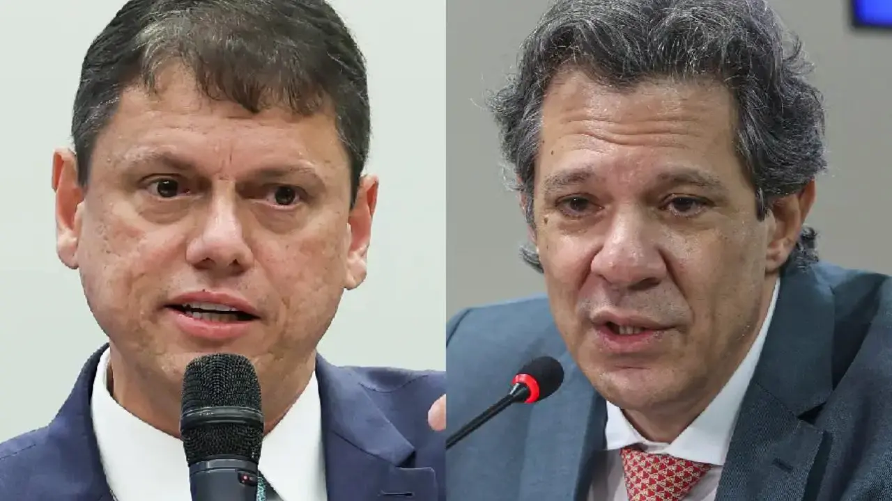 Tarcísio de Freitas (Republicanos); e o ex-ministro da Fazenda, Fernando Haddad (PT) (Lula Marques/Valter Campanato/Agência Brasil)

