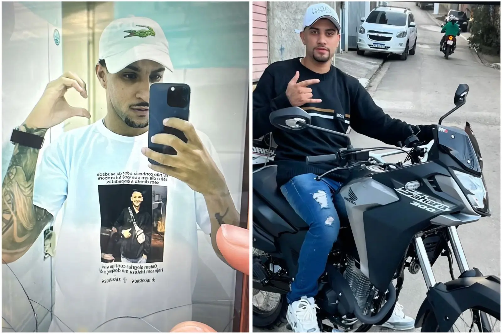 Jovem é morto a facadas por ex-namorado de sua companheira e áudios revelam ameaças. Yan Prates à esqueda (vítima) e Renan Rodrigues à direita (suspeito) (Foto: Arquivo pessoal)