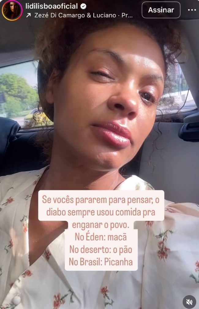 A publicação de Lidi Lisboa que chamou atenção nas redes sociais || Reprodução: Instagram 