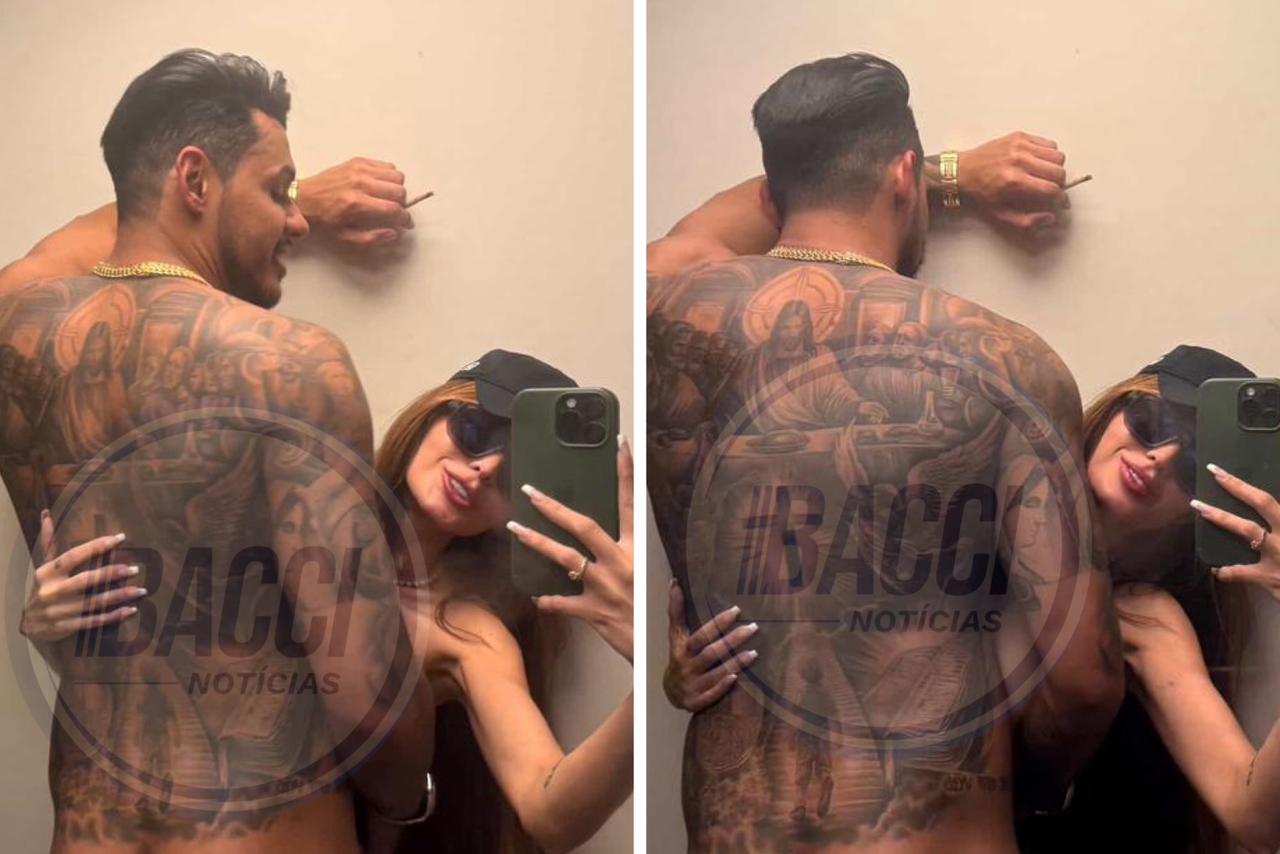 Fernanda Campos em fotos vazadas com o cantor Hungria || Reprodução: Internet