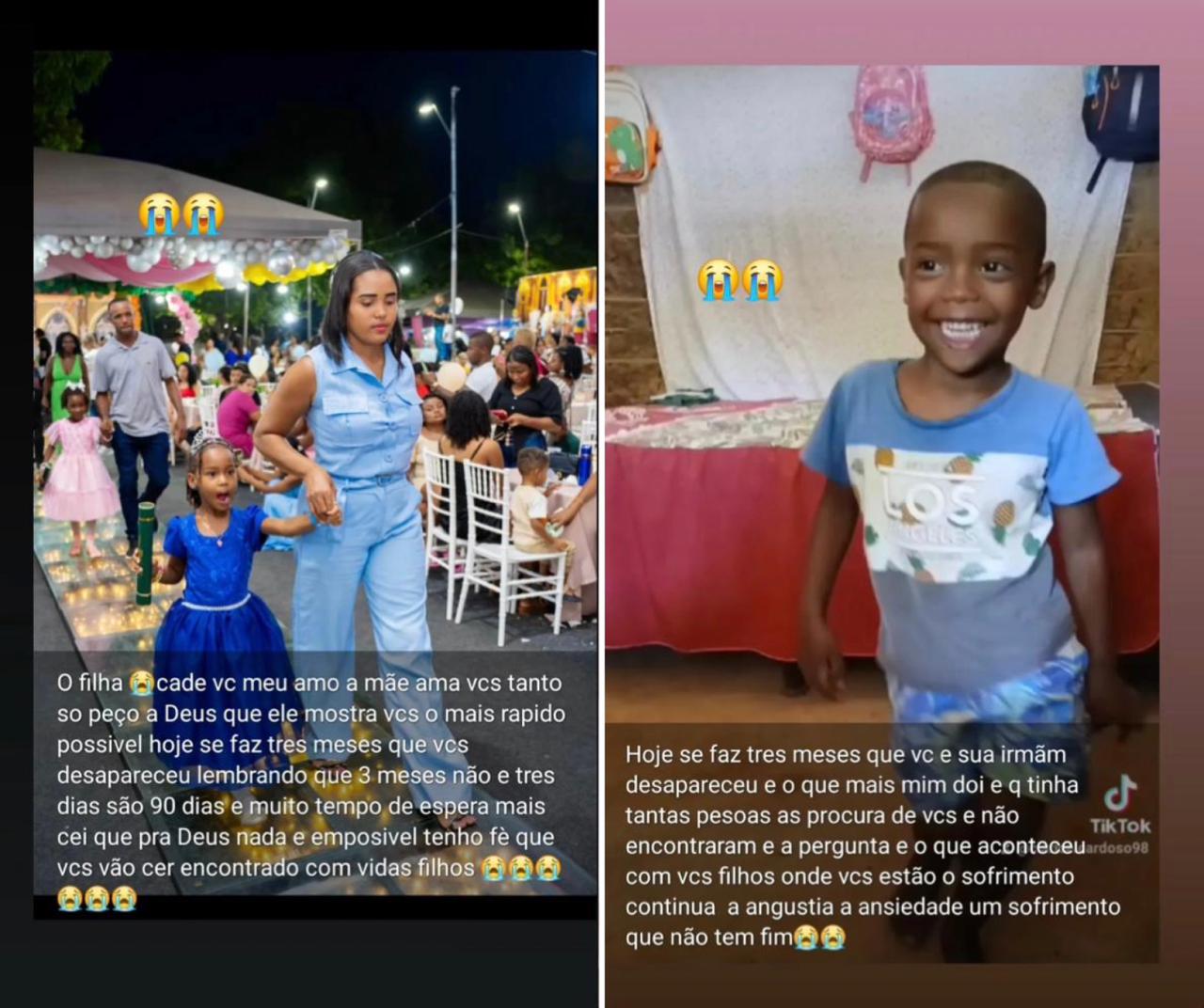 Desabafo de Clarice, mãe das crianças desaparecidas em Bacabal || Reprodução: Redes Sociais 