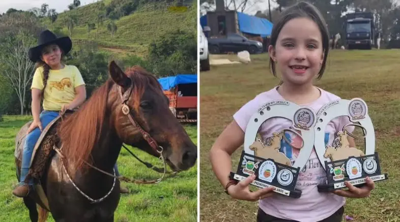 Menina de 9 anos morre após cair de cavalo durante provas de laço