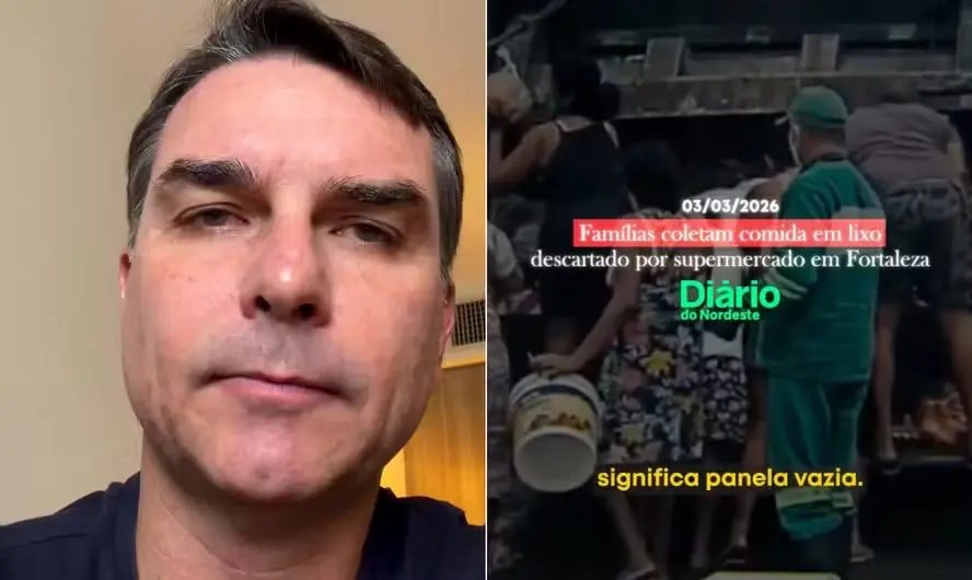 Flávio Bolsonaro critica Lula com vídeo sobre fome da época do governo do pai. — Foto: Reprodução / X

