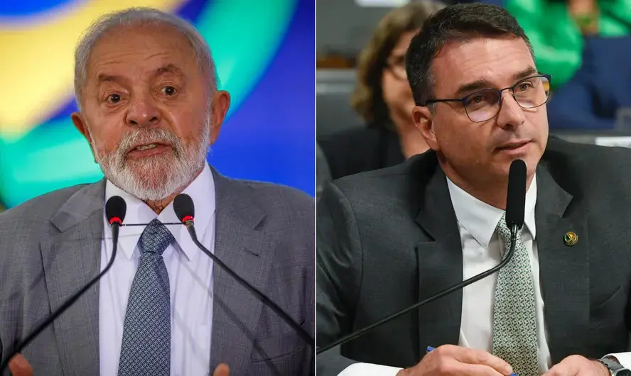 Lula e Flávio Bolsonaro