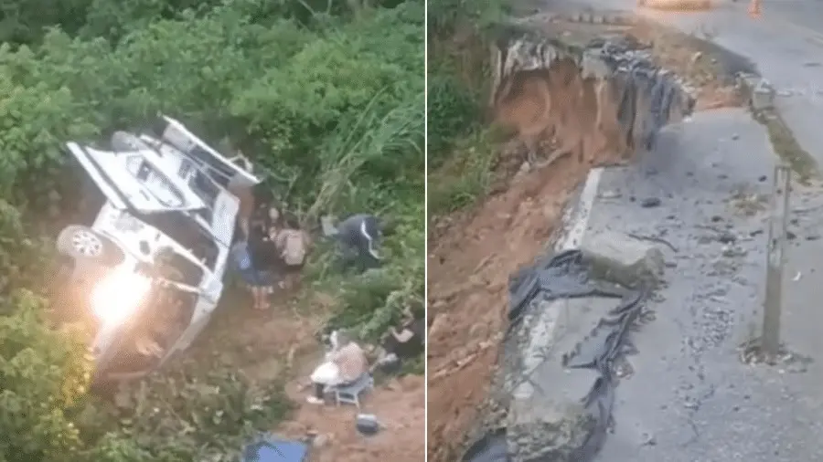 Van cai em ribanceira e deixa 11 feridos no Rio