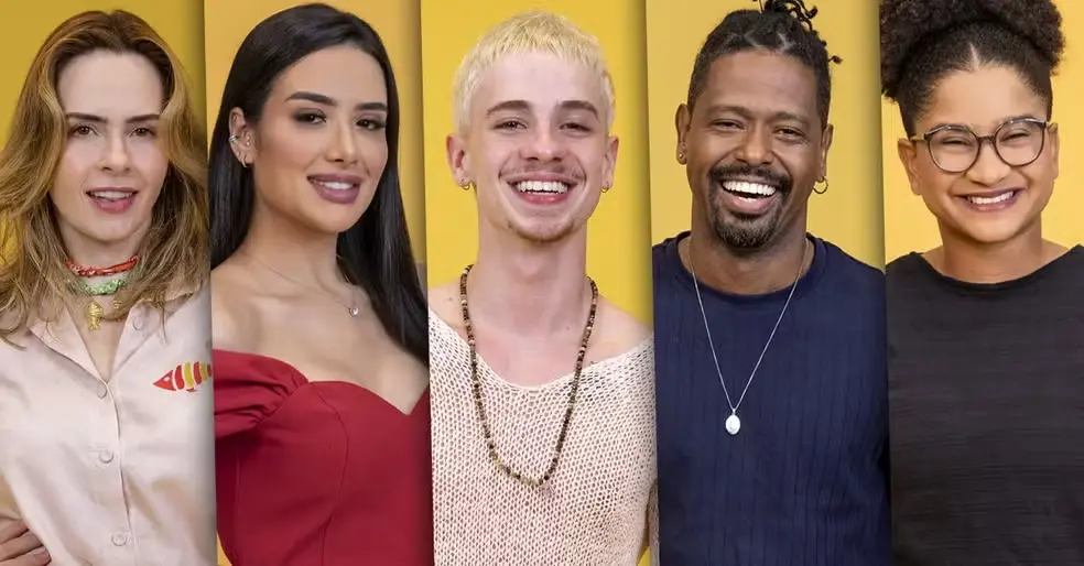 Cinco participantes restantes no BBB (Foto: Reprodução / Globo)