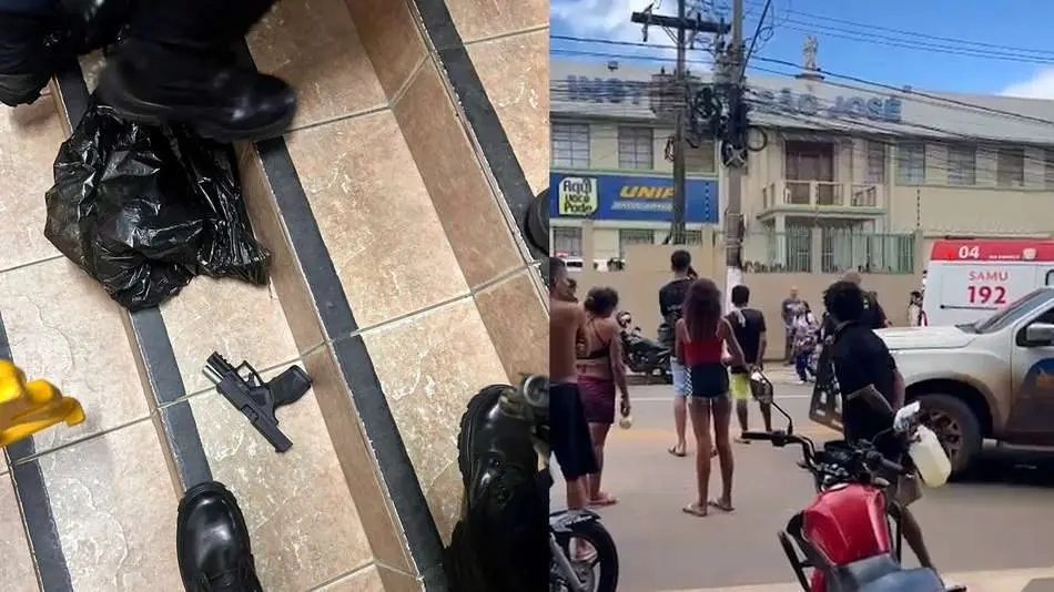 Novas imagens mostram alunos desesperados em meio a atentado em escola no Acre (Foto: Reprodução)