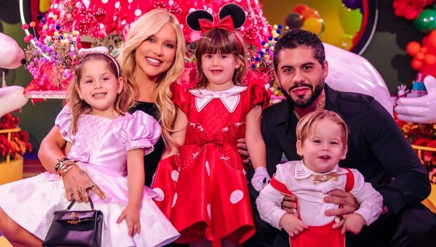 Virginia e Zé Felipe aparecem juntinhos no aniversário da filha e agitam a web com possível reconciliação (Foto: Redes Sociais)