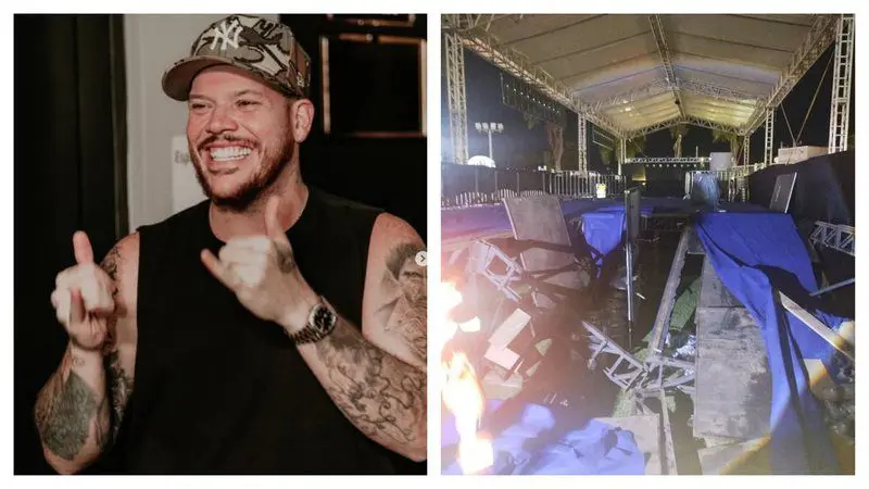 Camarote desaba durante show de Ferrugem e deixa feridos (Foto: Reprodução/Redes sociais)