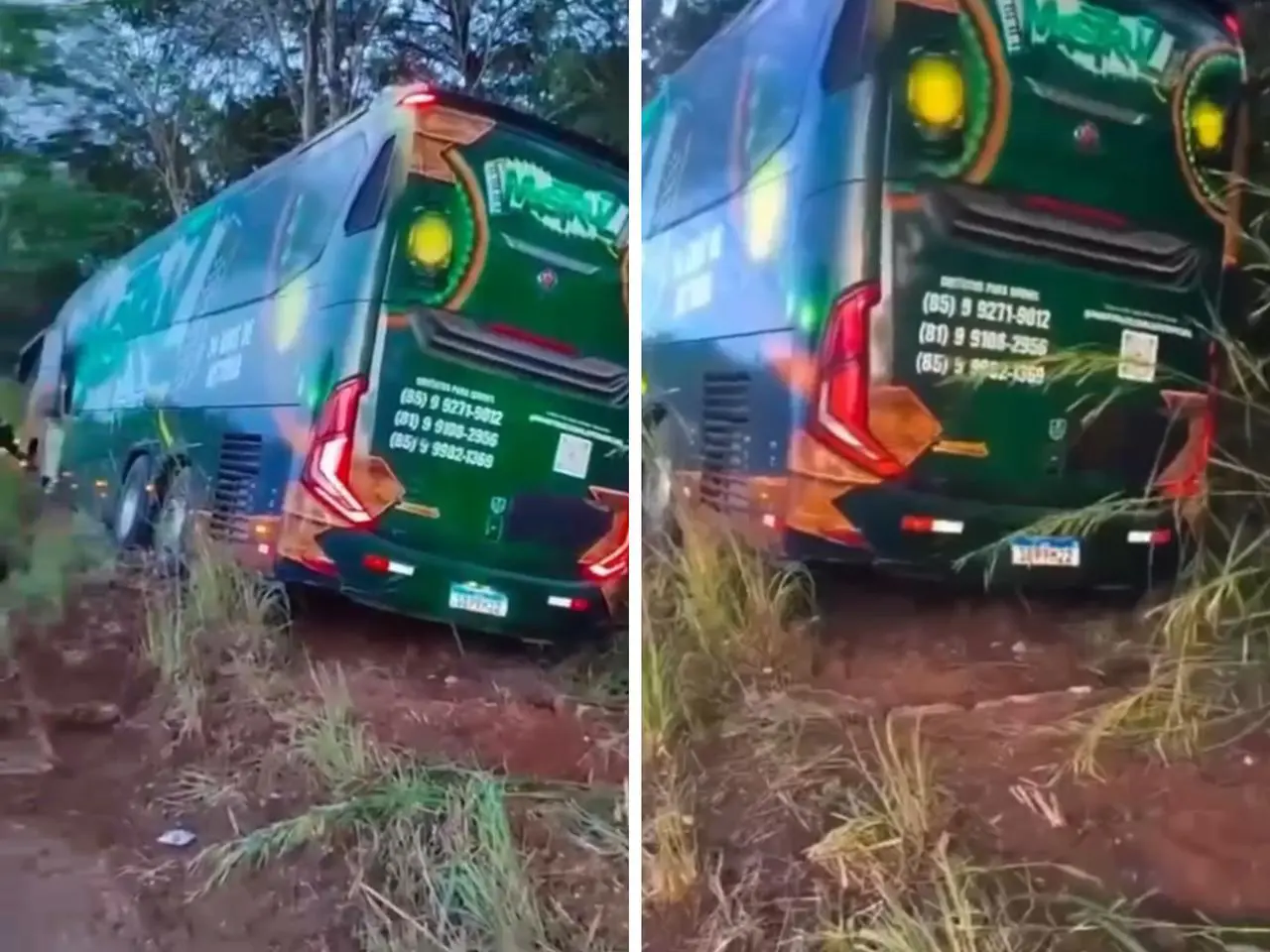 Ônibus da Banda Mastruz com leite sofreu grave acidente || Reprodução: Redes Sociais 