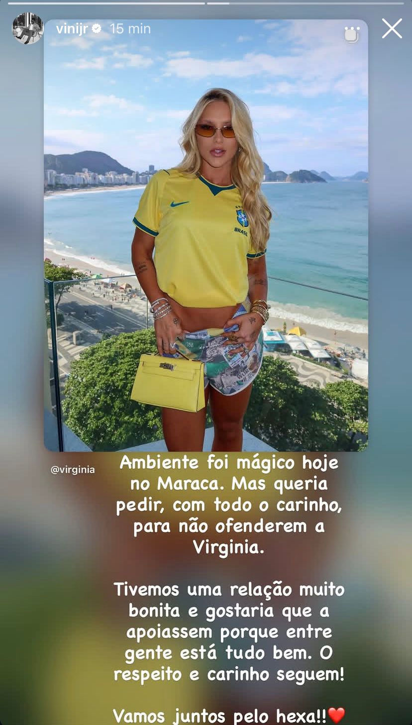 Vini Jr. toma atitude e fala de vaias contra Virginia em jogo || Reprodução: Redes Sociais 