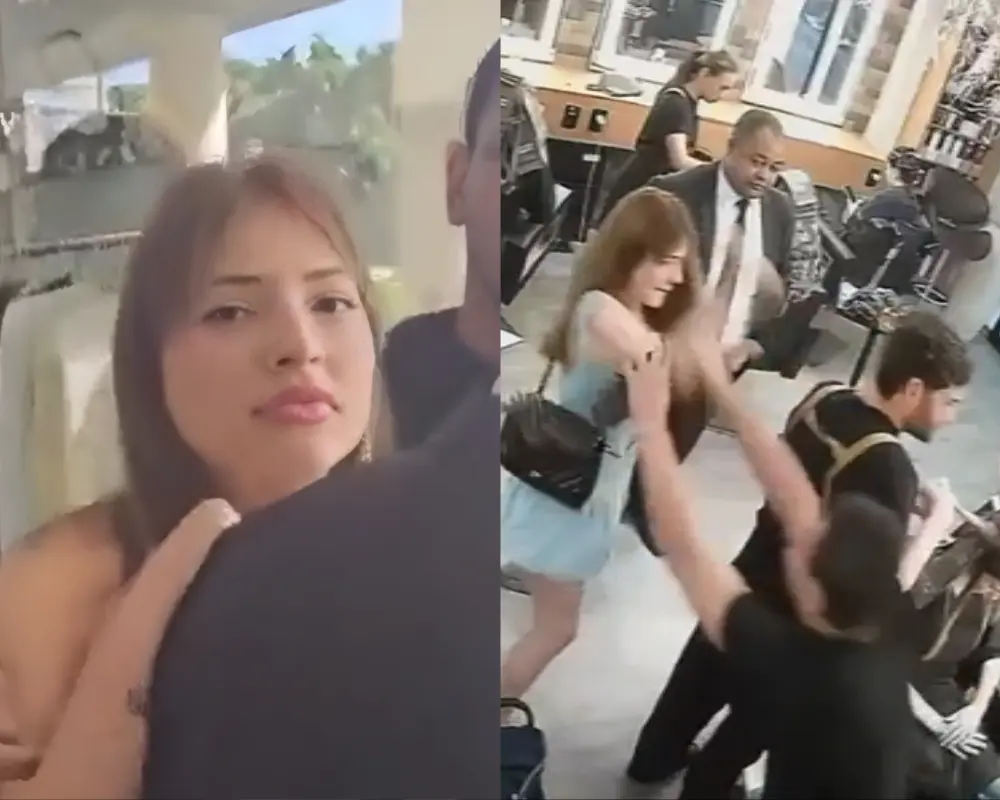 Laís Gabriela e o cabeleireiro. (Reprodução / redes sociais)