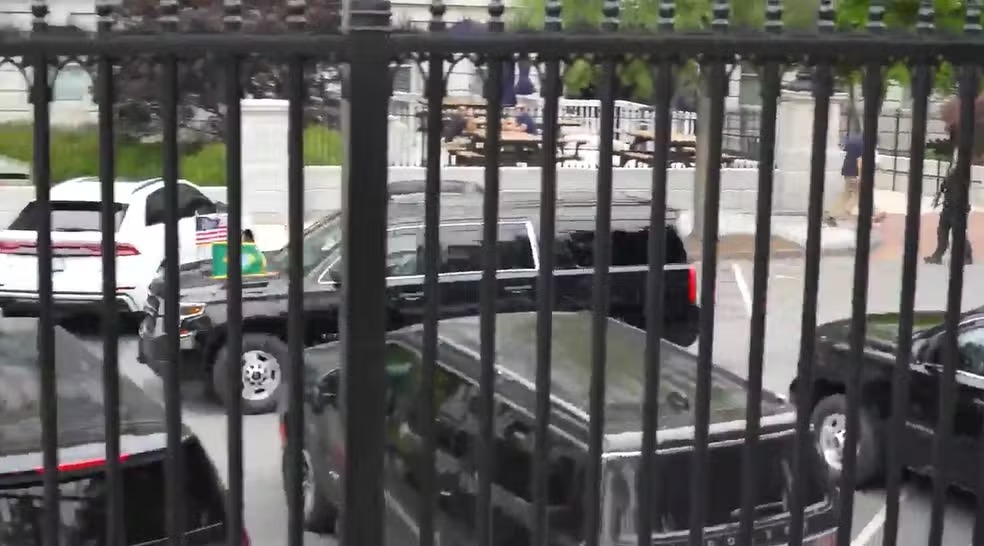 Lula chega à Casa Branca para reunião com Trump — Foto: Reprodução/TV Globo