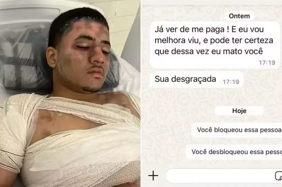 Thalys Feitosa da Silva foi preso após descumprir medida protetiva em São Vicente, SP — Foto: Reprodução