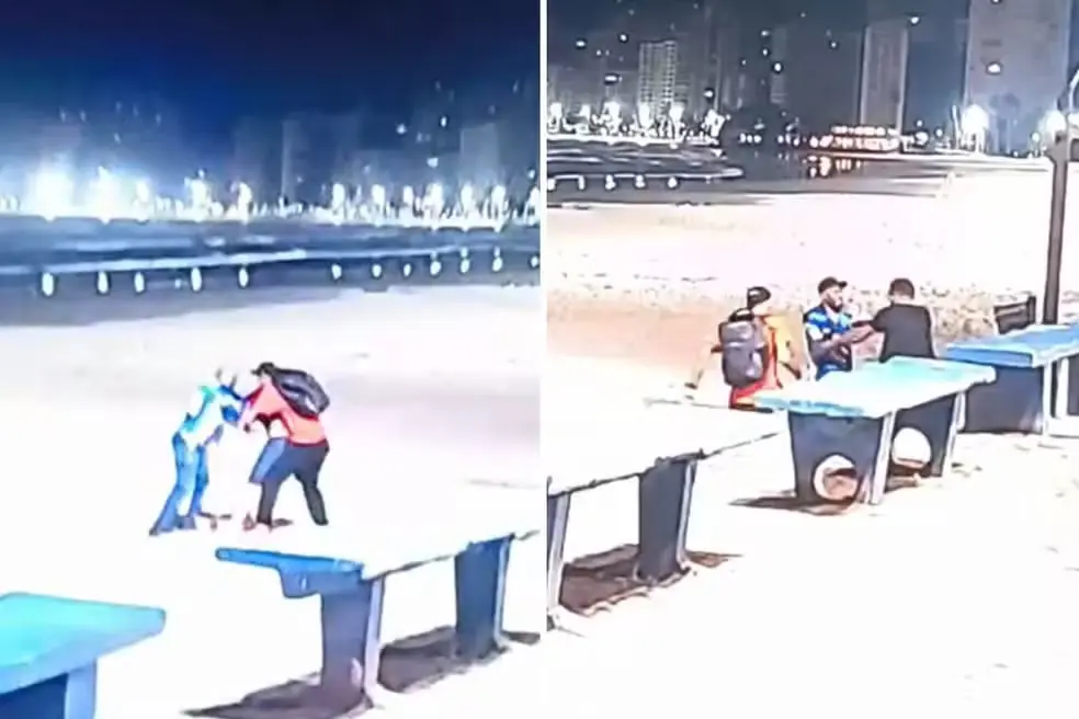 Turista trocou socos com assaltantes após reagir a assalto em Guarujá, SP  (Foto: Reprodução)