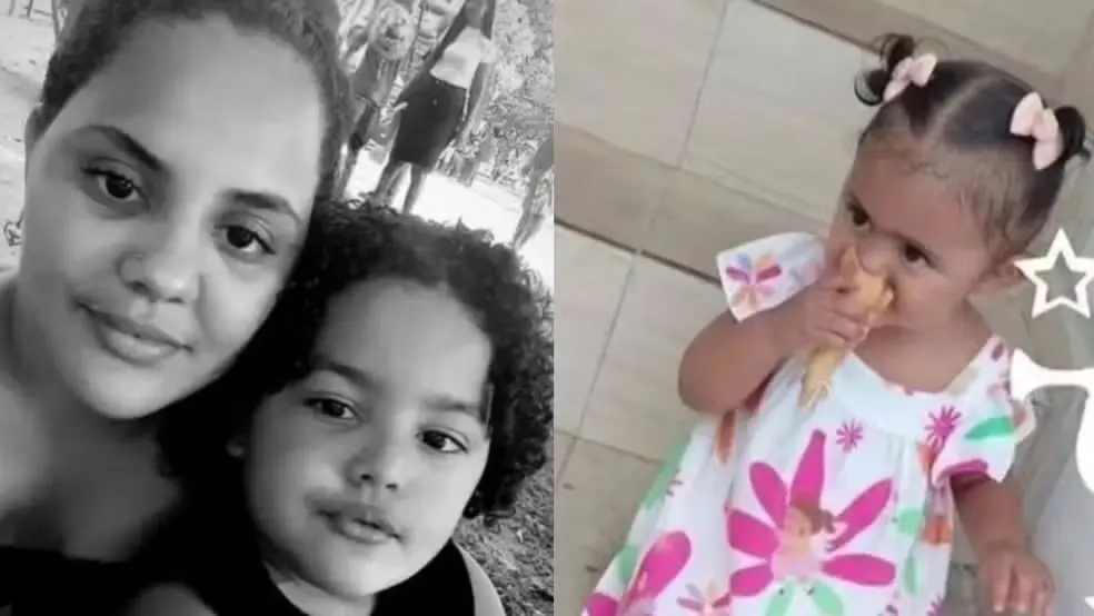 Jaqueline Soares e seus filhos, Riquelmy e Maria Helena, duas vítimas que morreram em deslizamento de barreira no Recife  (Foto: Reprodução/Redes sociais)