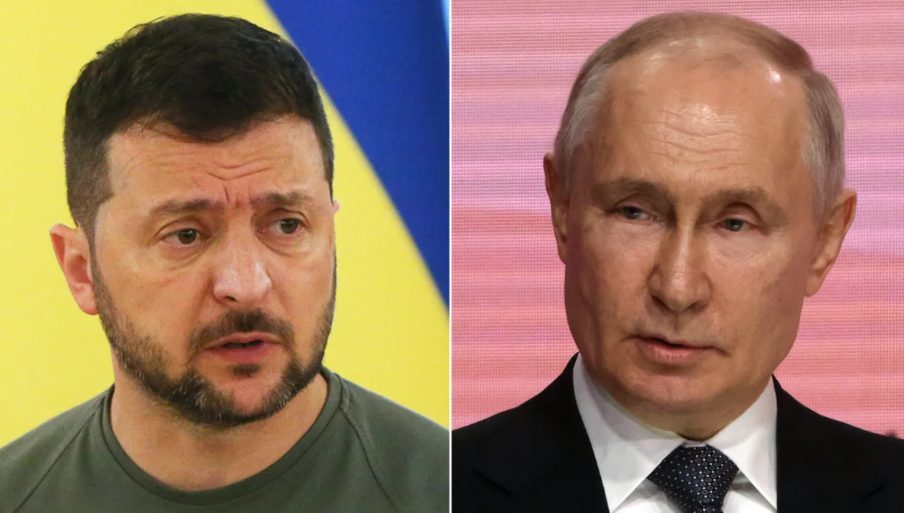 Volodymyr Zelensky e Vladimir Putin (Foto: Reprodução)