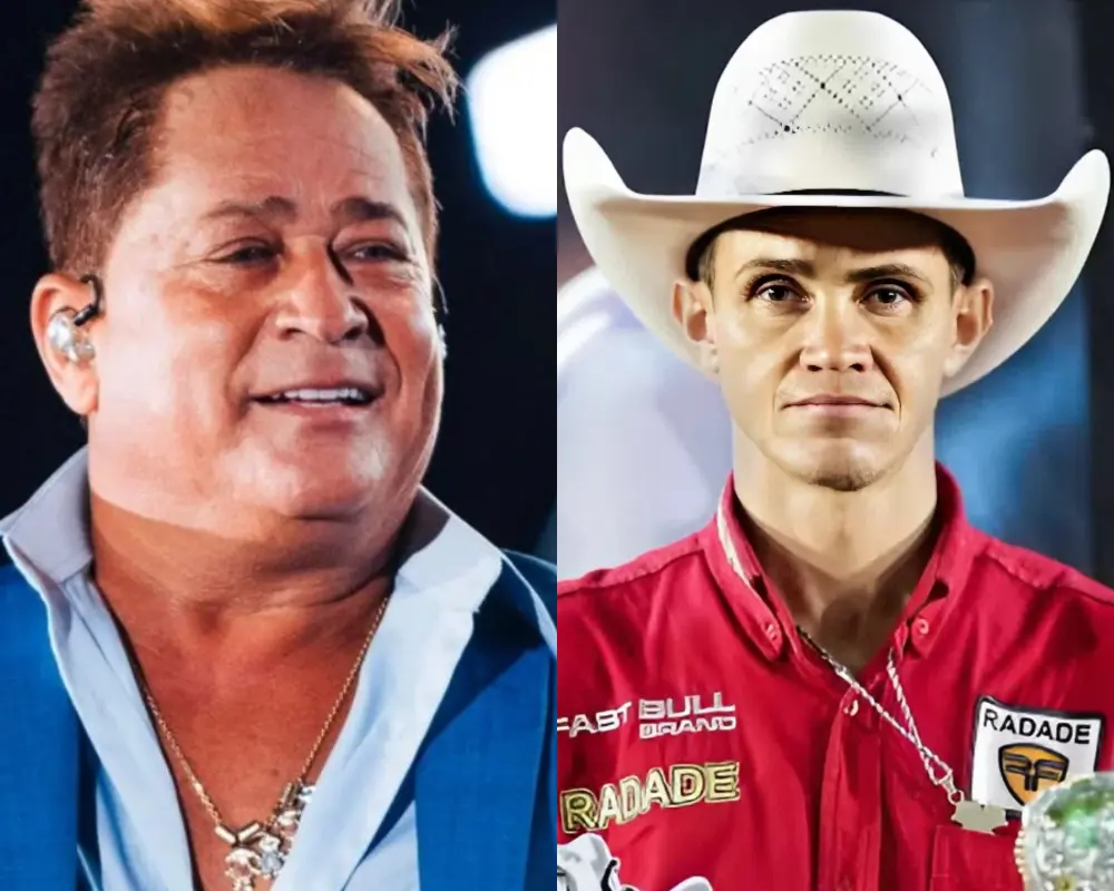 O cantor Leonardo e o peão Rafael Silvio de Oliveira. (Reprodução)