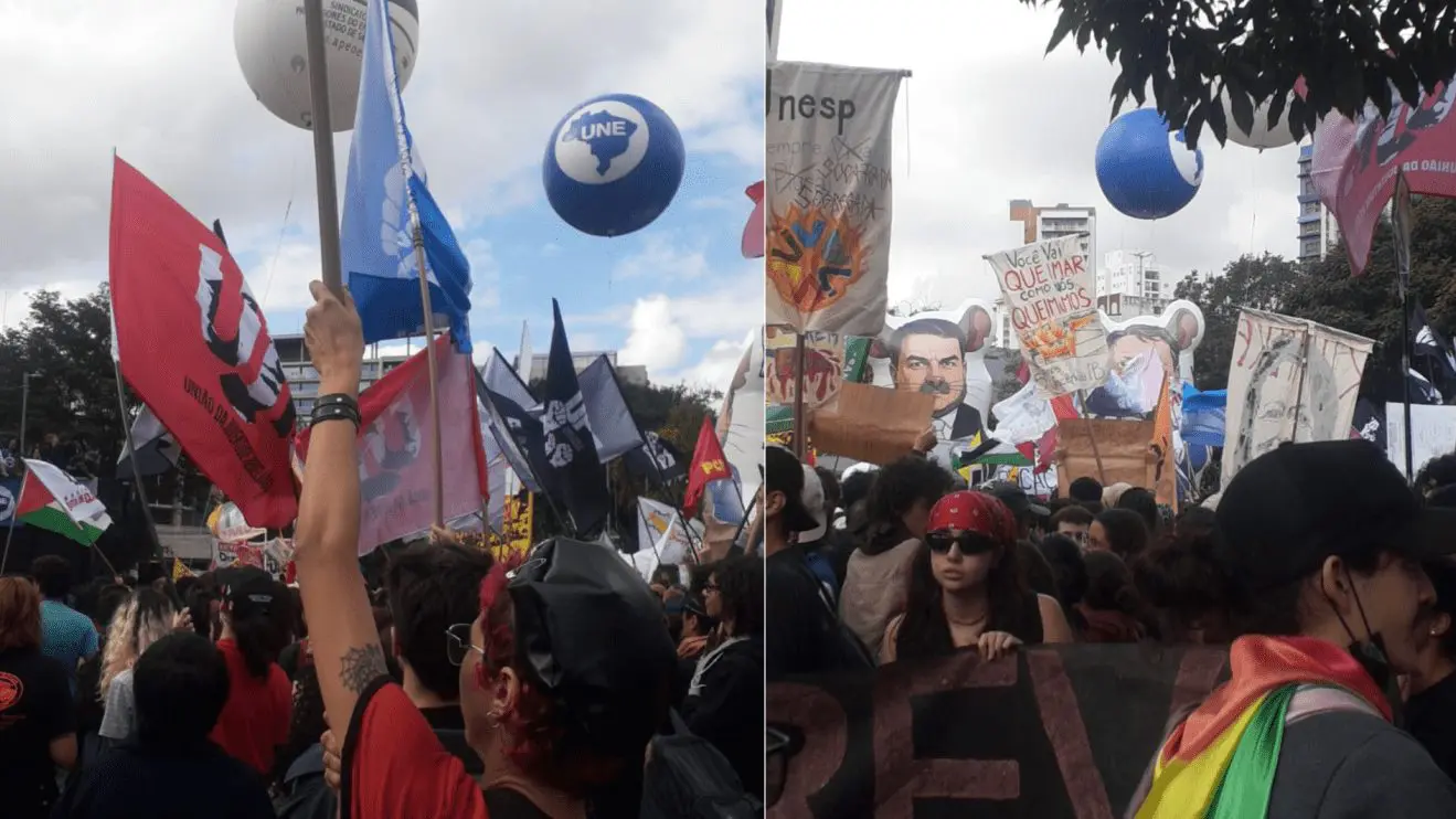 Manifestação de universitários contra governador de SP pede fim da Polícia Militar (Foto: Reprodução)