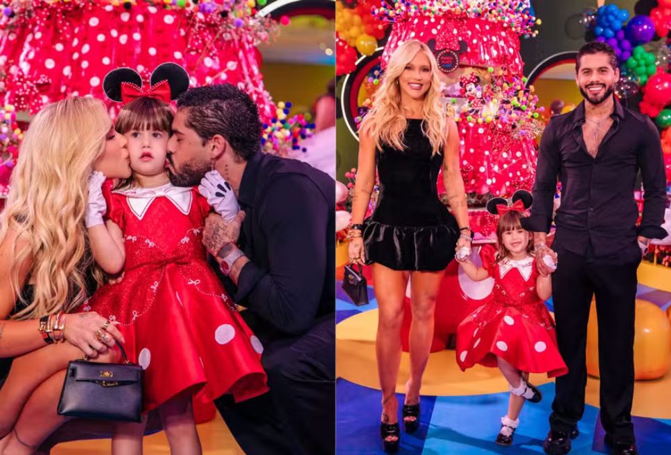 Virginia e Zé Felipe são flagrados chegando juntos no aniversário da filha (Foto: Redes Sociais)