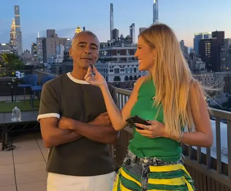 Romário com Mariana Menezes