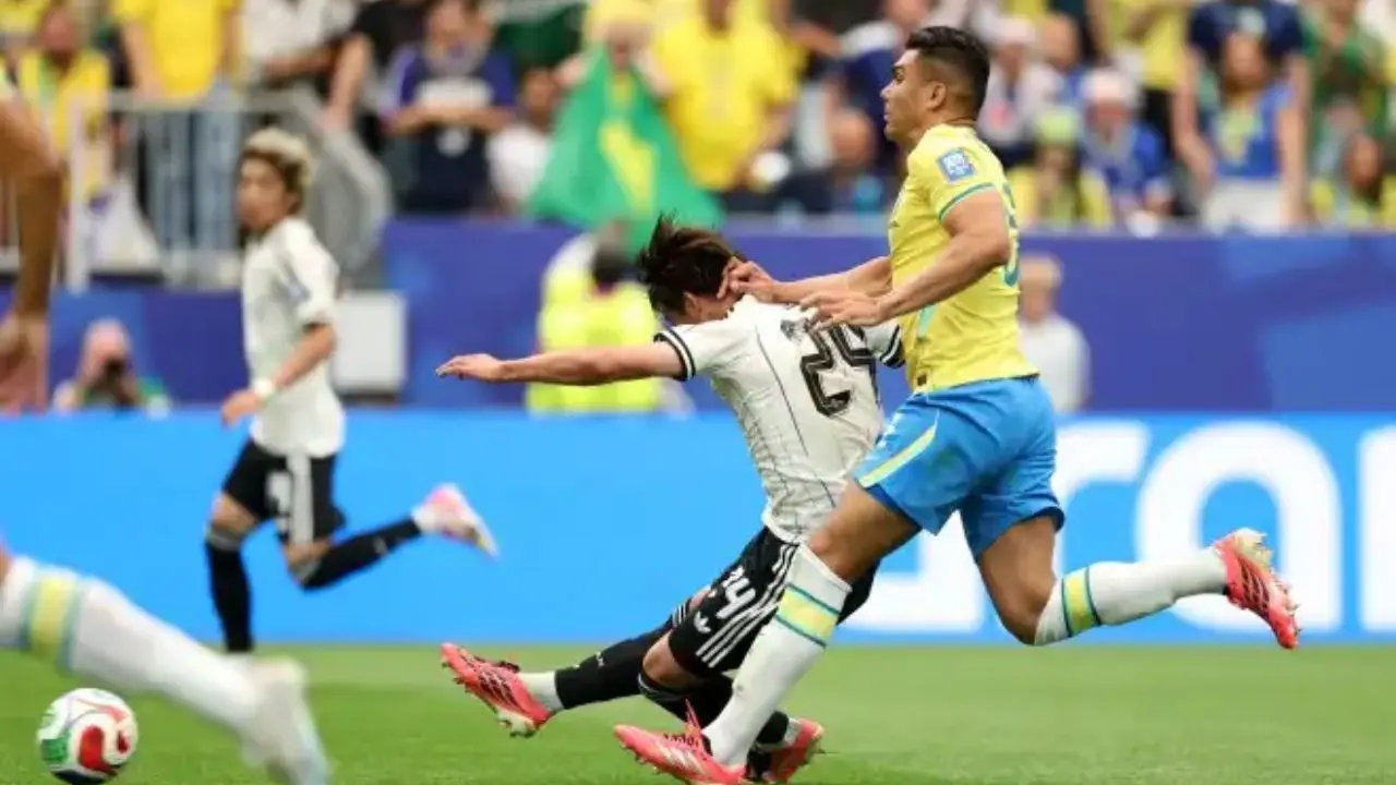 Gol de Kaishu Sano, do Japão, sobre o Brasil na Copa do Mundo (Foto: Fifa/Divulgação)