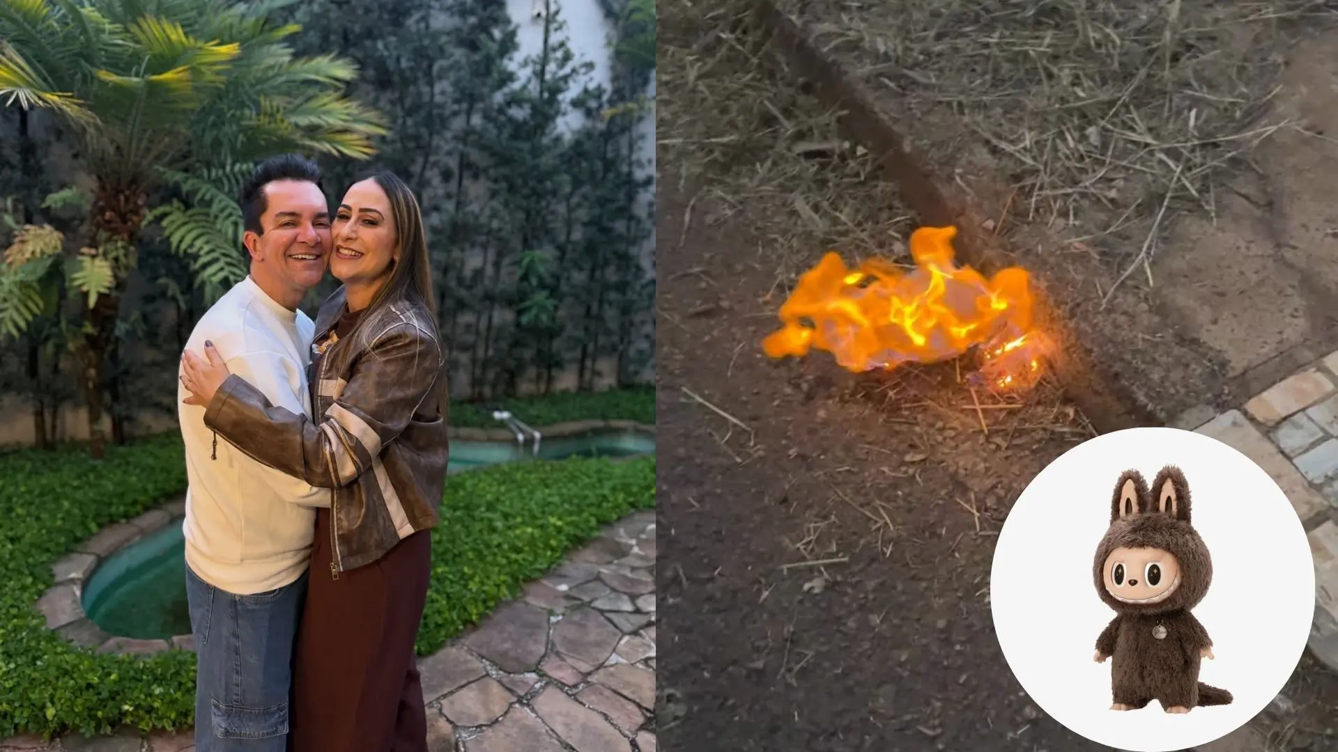 Esposa de Régis Danese queima boneco Labubu após incêndio e desabafa (Foto: Reprodução/Redes sociais)