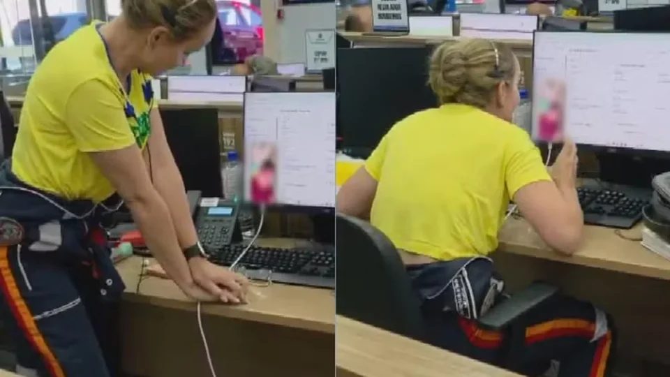 Médica ensinou manobras de reanimação pelo por vídeo-conferência (Foto: Reprodução)