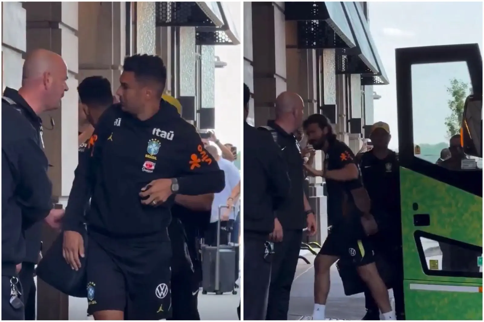 Jogadores da Seleção 'ignoram' torcedores e jogador toma atitude (Foto: Reprodução/CazéTV)