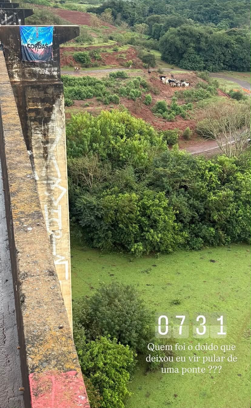 Publicação horas antes da queda 