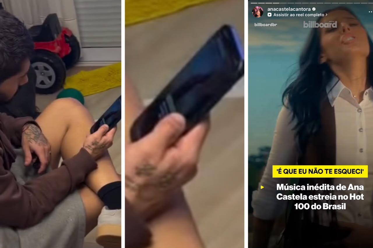 Zé Felipe foi flagrado involuntariamente pela mãe assistindo stories de Ana Castela 