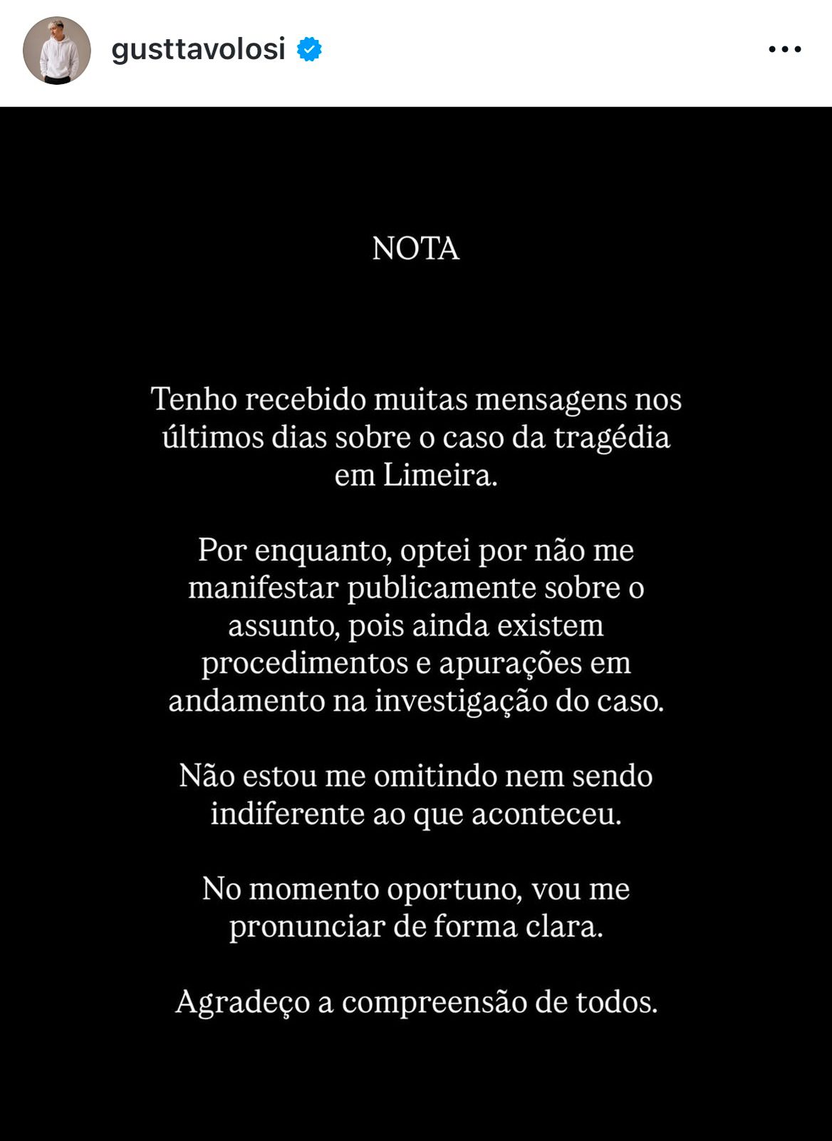 Nota publicada por Gusttavo Losi 