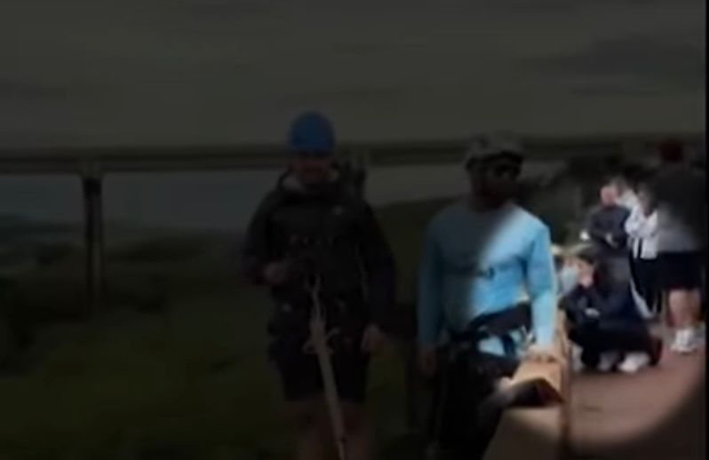 Registro mostra Maria Eduarda apreensiva antes de salto || Reprodução: Record TV