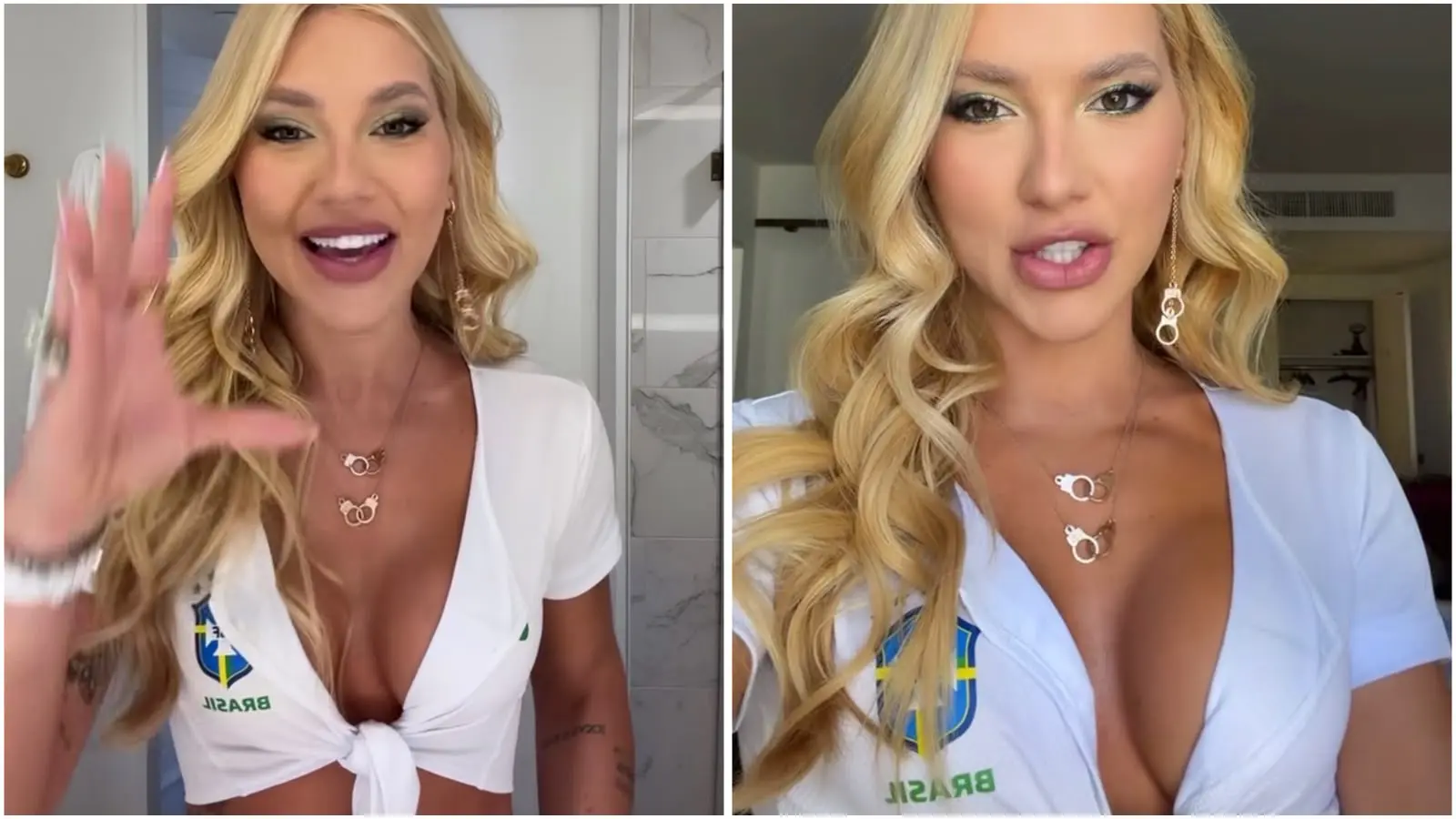 Virginia Fonseca aposta em decote para acompanhar jogo da Seleção; veja vídeo (Foto; Reprodução/Redes sociais)