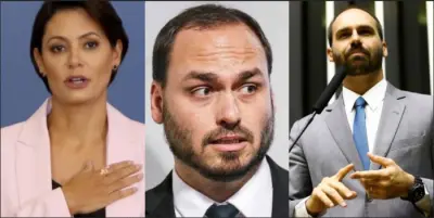 Michelle deixa de seguir Eduardo e Carlos Bolsonaro após crise familiar