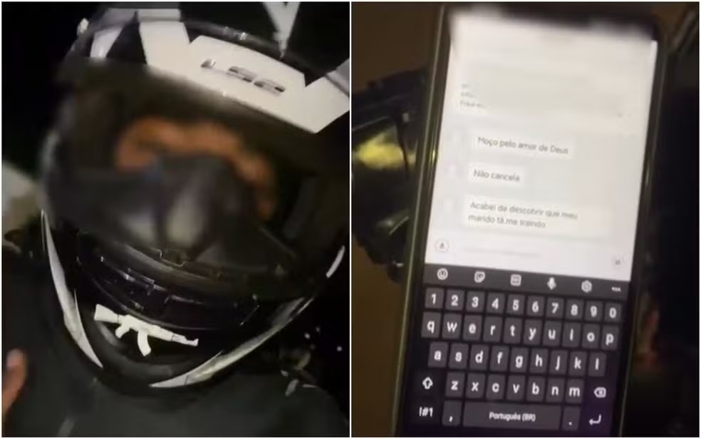 Motociclista de app revela que cliente pediu para não cancelar corrida a motel para flagrar suposta traição do marido — Foto: Reprodução/ Intagram cat_black