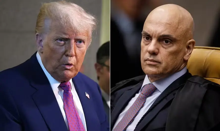 Moraes e Trump - Fotos: Reprodução/Redes Sociais 