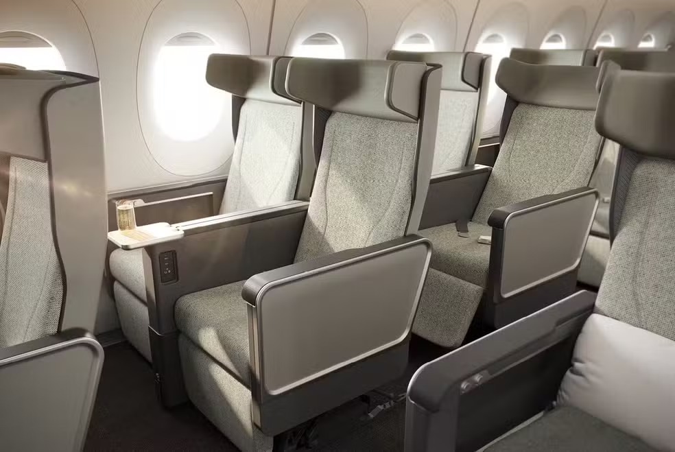 Classe econômica premium do avião do projeto Sunrise — Foto: Divulgação/Qantas