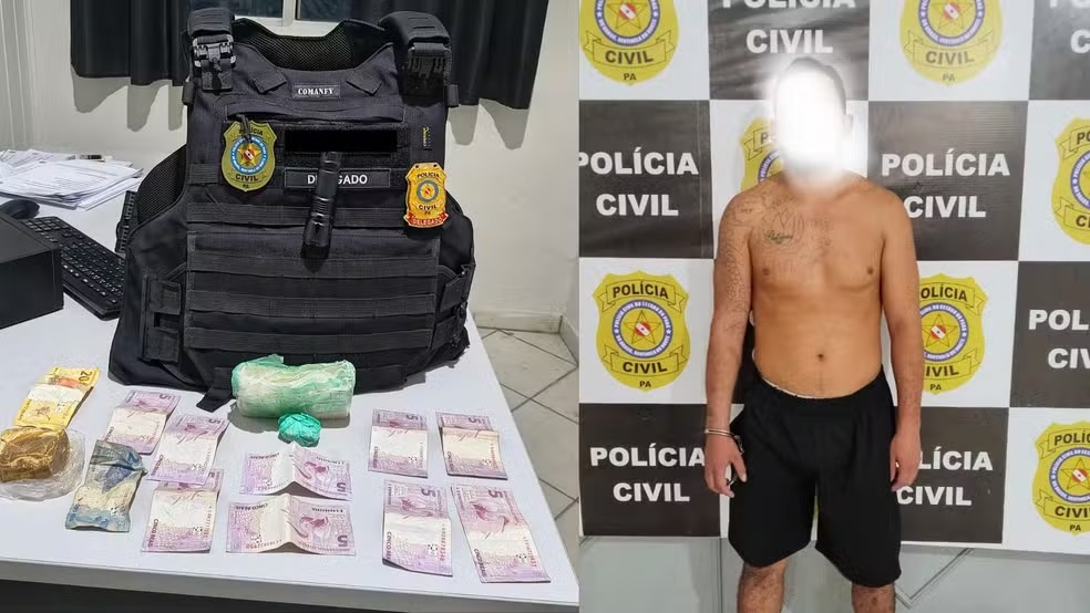 Homem foi encontrado com drogas e dinheiro em espécie. — Foto: PCPA