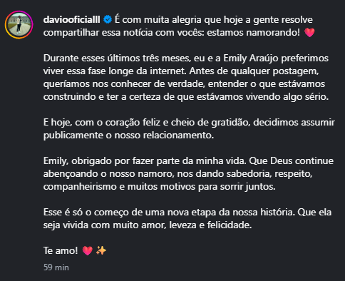 Davi Brito e Emilly Araújo