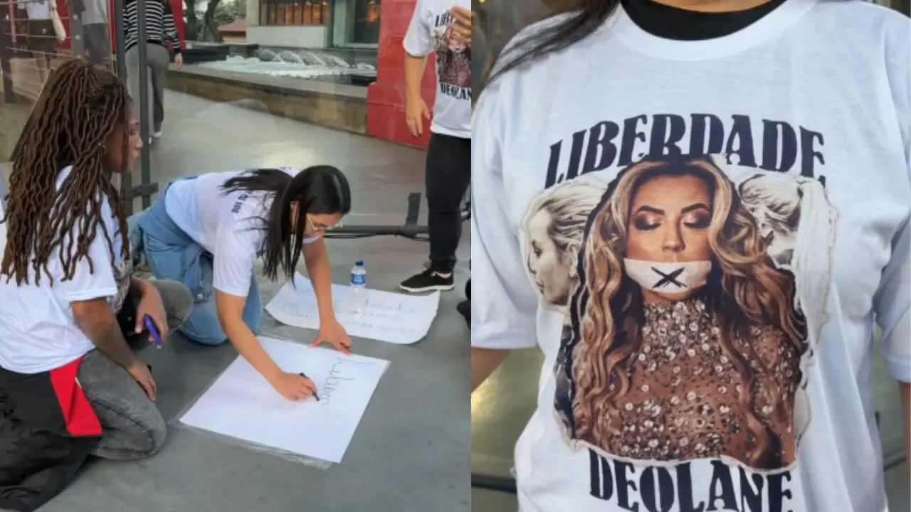 Manifestação em liberdade de Deolane (Foto: reprodução)